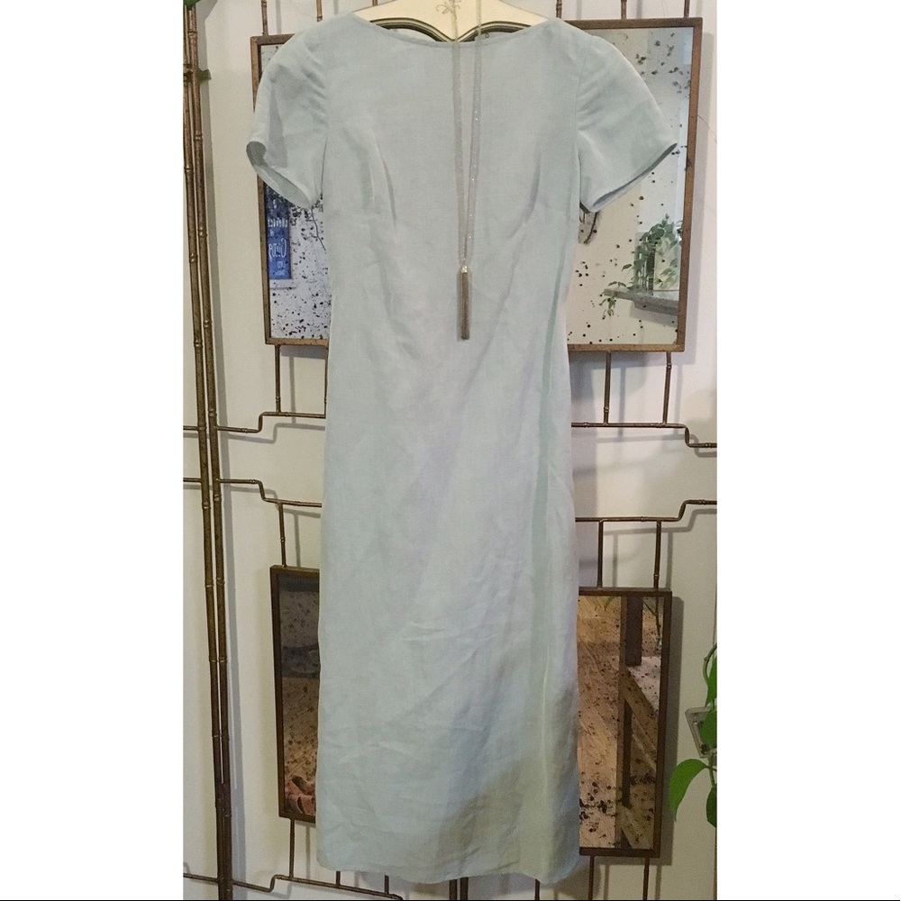 Laundry, Shelli Segal | linen dusty blue dress, 8